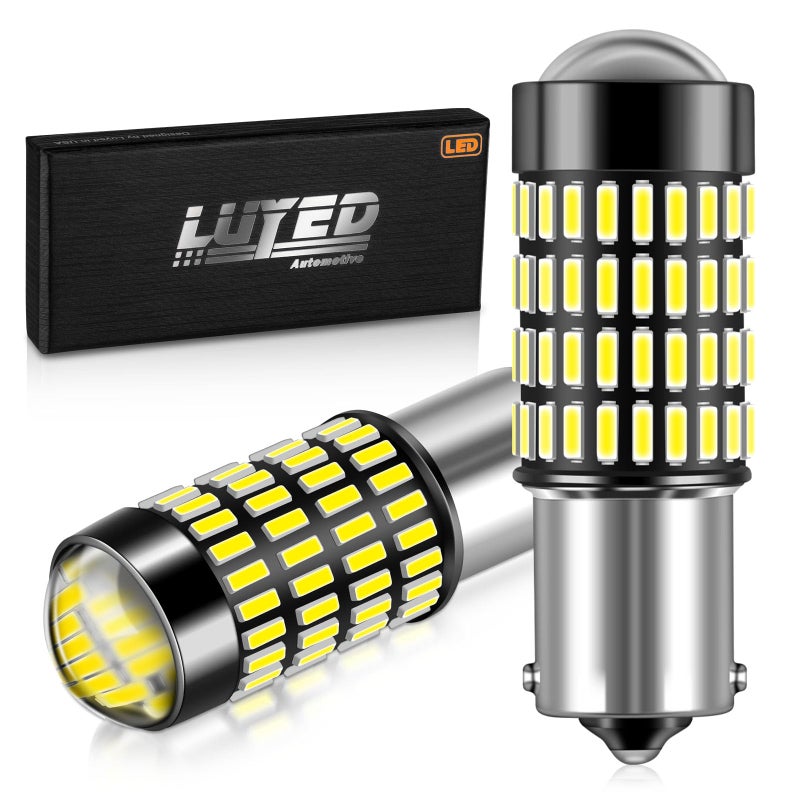 LUYED 1156 1141 LED Bulb 3400 Lumens Extremely Bright 1003 7506 BA15S P21W LED Light Bulbs for Backup Reverse Tail Turn Signal Lights,Xenon White,Pack of 2 - Image 1
